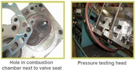 Hole in cylinder head, diagnostic & causes