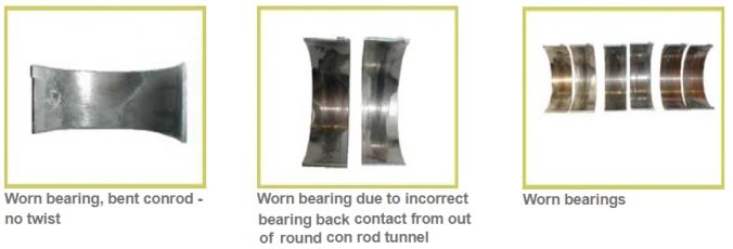 Worn out big end bearing diagnostic
